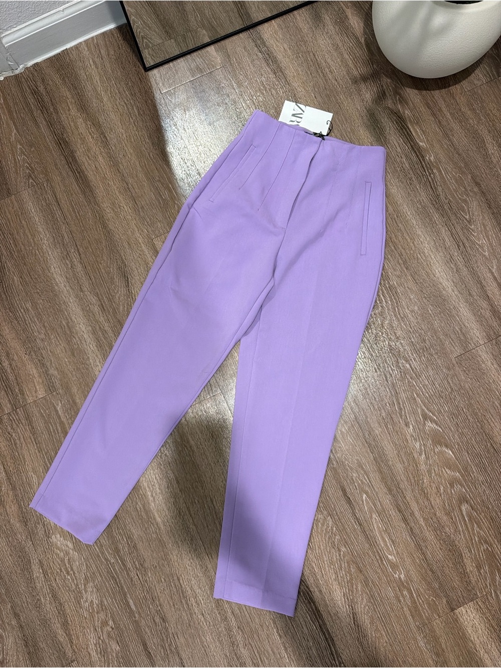 Zara Lilac Tailored High-Waist Trousers